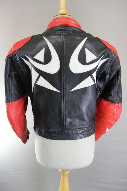 FRANK THOMAS LADIES LEATHER BIKER JACKET WITH ARMASPORT+ CE PROTECTORS: SIZE 14