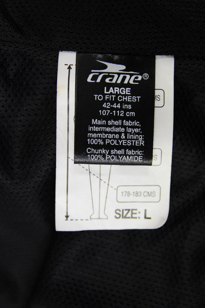 CRANE BLACK, RED & SILVER TEXTILE BIKER JACKET WITH CE ARMOUR 42-44 INCH (LARGE)