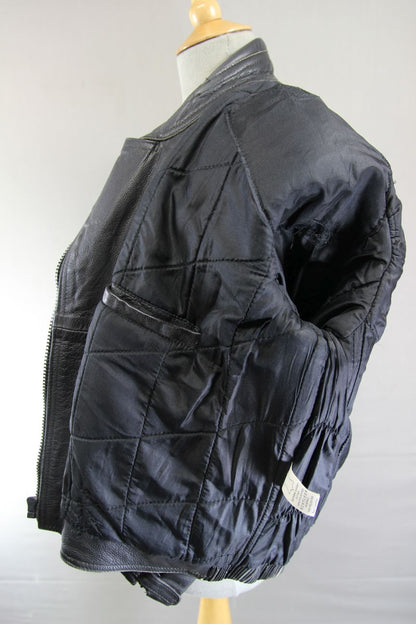 LADIES CLASSIC BLACK LEATHER BIKER JACKET: SIZE 18/40-42 INCH CHEST