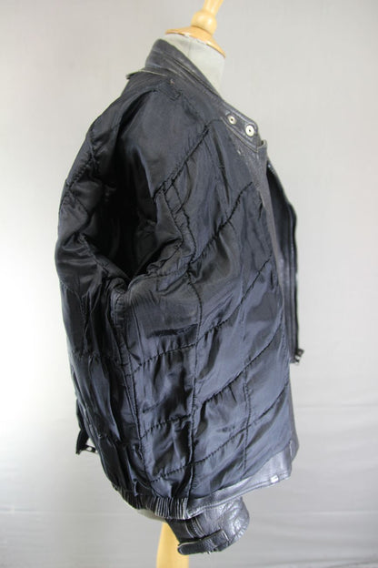 LADIES CLASSIC BLACK LEATHER BIKER JACKET: SIZE 18/40-42 INCH CHEST