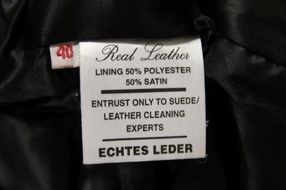 SHAKEEL INTERNATIONAL S.A.K. CLASSIC BLACK LEATHER BIKER JACKET 38-40 INCH CHEST