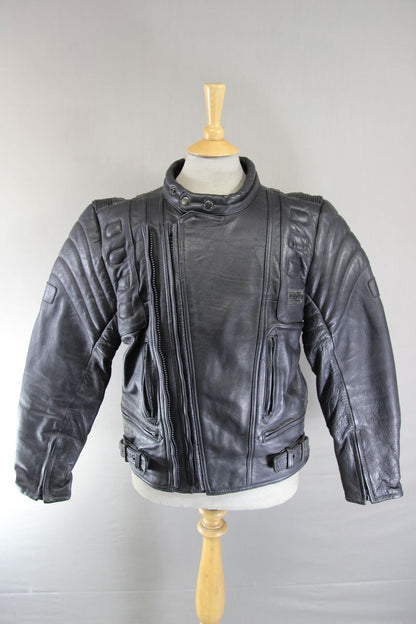 CLASSIC PROTO BLACK LEATHER BIKER JACKET 40-42 INCH CHEST