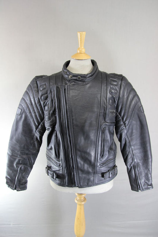 CLASSIC PROTO BLACK LEATHER BIKER JACKET 40-42 INCH CHEST