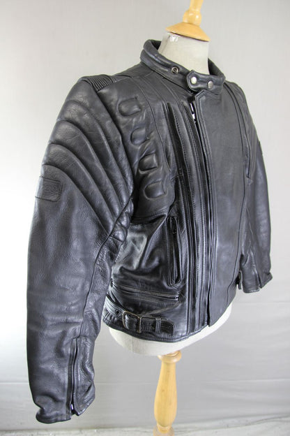 CLASSIC PROTO BLACK LEATHER BIKER JACKET 40-42 INCH CHEST