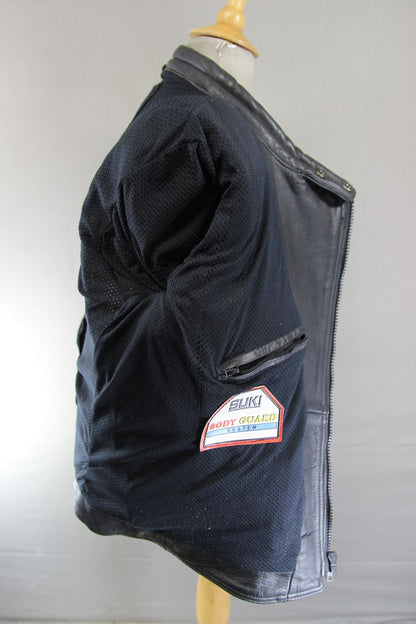 CLASSIC PROTO BLACK LEATHER BIKER JACKET 40-42 INCH CHEST