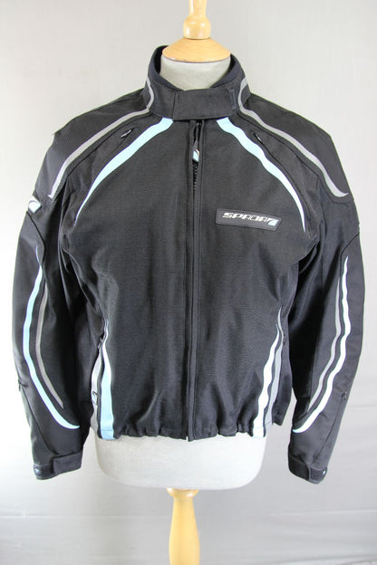 SPADA WATERPROOF BLACK TEXTILE BIKER JACKET WITH ARMOUR & THERMAL LINING 38 IN/L