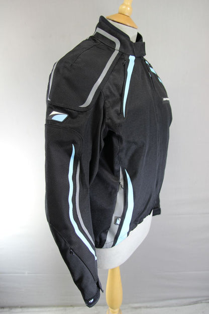 SPADA WATERPROOF BLACK TEXTILE BIKER JACKET WITH ARMOUR & THERMAL LINING 38 IN/L