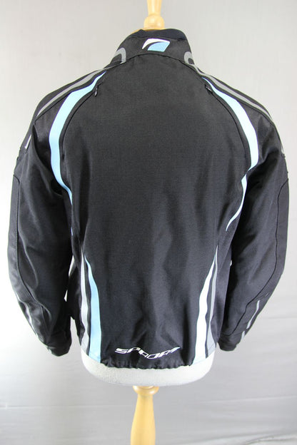 SPADA WATERPROOF BLACK TEXTILE BIKER JACKET WITH ARMOUR & THERMAL LINING 38 IN/L