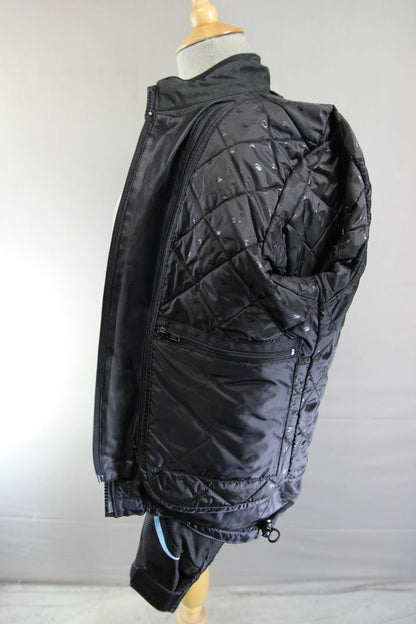 SPADA WATERPROOF BLACK TEXTILE BIKER JACKET WITH ARMOUR & THERMAL LINING 38 IN/L