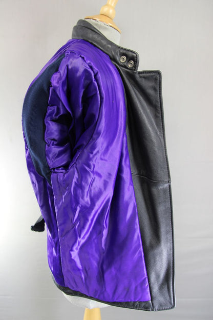CLASSIC BRITISH MADE BLACK SCOTT LEATHERS BIKER JACKET: SIZE 16