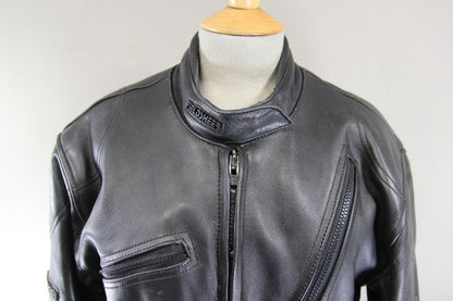 CLASSIC FIELDSHEER BLACK LEATHER BIKER JACKET: SIZE 16/38 INCH CHEST