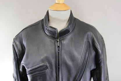 CLASSIC FIELDSHEER BLACK LEATHER BIKER JACKET: SIZE 16/38 INCH CHEST