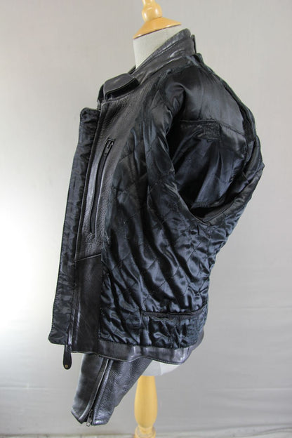 CLASSIC FIELDSHEER BLACK LEATHER BIKER JACKET: SIZE 16/38 INCH CHEST