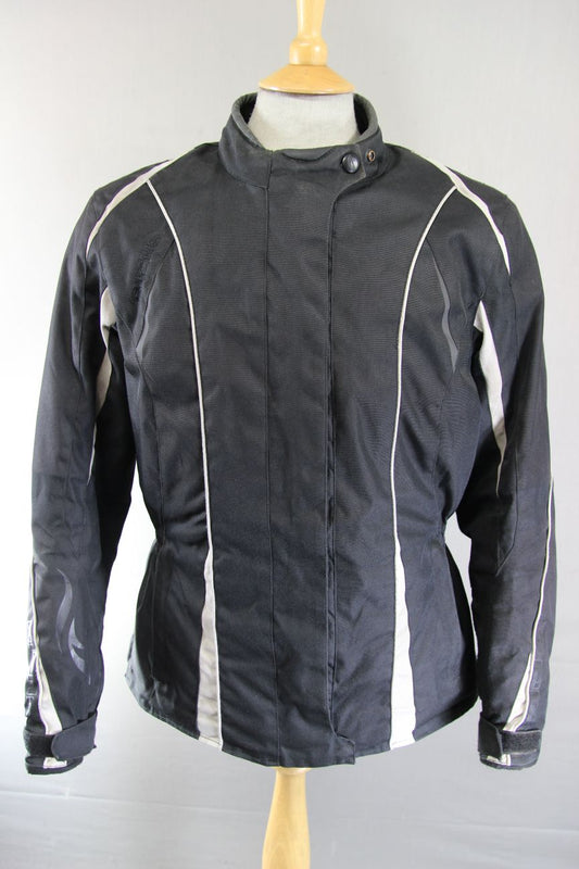 RICHA JEANNIE BLACK TEXTILE BIKER JACKET + CE ARMOUR & THERMAL LINING: XL/40-42"