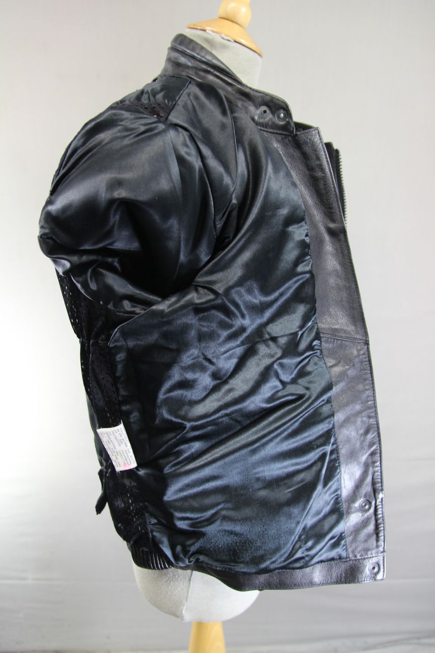 CLASSIC SPORTEX MAXX BLACK LEATHER BIKER JACKET: SIZE 14/36 INCH CHEST