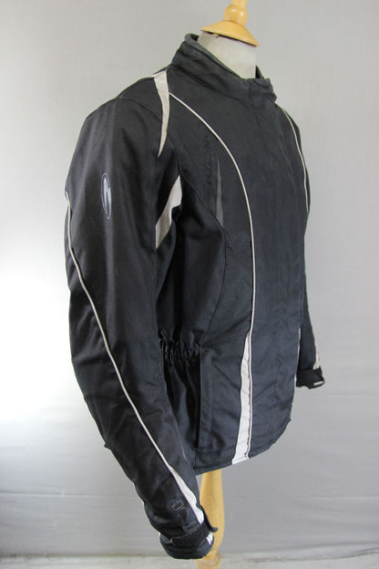 RICHA JEANNIE BLACK TEXTILE BIKER JACKET + CE ARMOUR & THERMAL LINING: XL/40-42"