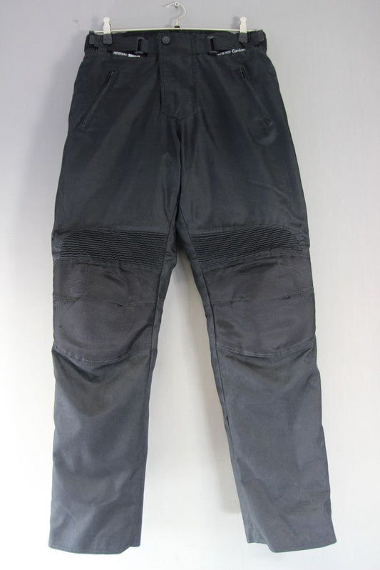 WATERPROOF BLACK BIKER TROUSERS + CE ARMOUR & THERMAL LINING: WAIST 32"/LEG 34"