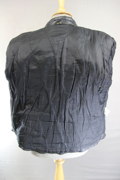 CLASSIC BLACK LEATHER BIKER JACKET 34-36 INCH/EXTRA SMALL - SMALL