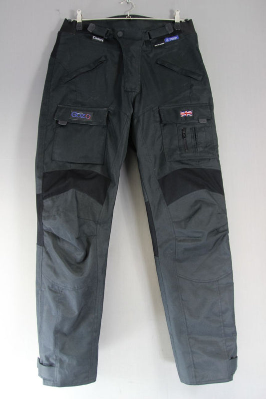 GOZO WATERPROOF BLACK CORDURA BIKER TROUSERS + THERMAL LINING: WAIST 36"/LEG 32"