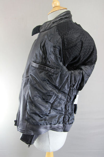 CLASSIC BELSTAFF BLACK LEATHER BIKER JACKET: SIZE 10/32 INCHES