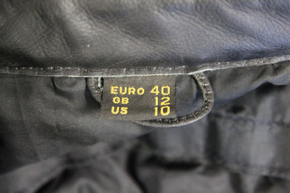 AKITO BLACK LEATHER BIKER JACKET WITH CE ARMOUR: SIZE 12 34-36 INCH CHEST