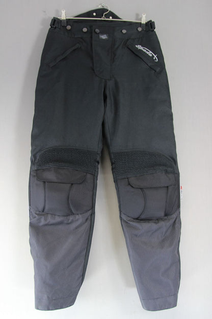 SPADA BLACK TEXTILE BIKER TROUSERS + CE ARMOUR/THERMAL LINING: WAIST 30"/LEG 31"