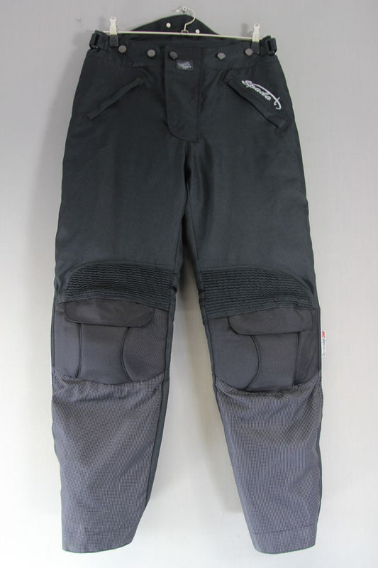 SPADA BLACK TEXTILE BIKER TROUSERS + CE ARMOUR/THERMAL LINING: WAIST 30"/LEG 31"