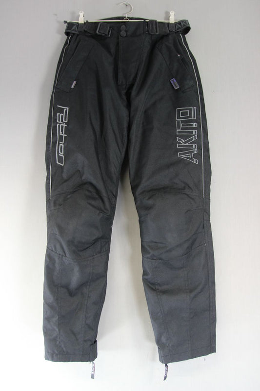 AKITO PYTHON BLACK TEXTILE BIKER TROUSERS + CE ARMOUR: WAIST 28"/INSIDE LEG 31"