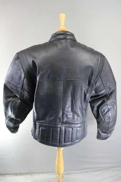 LION BY SDS LEATHERS THINSULATE 3MM LINED CLASSIC BLACK BIKER JACKET 40-42 INCH