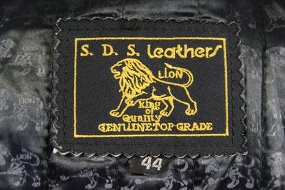 LION BY SDS LEATHERS THINSULATE 3MM LINED CLASSIC BLACK BIKER JACKET 40-42 INCH