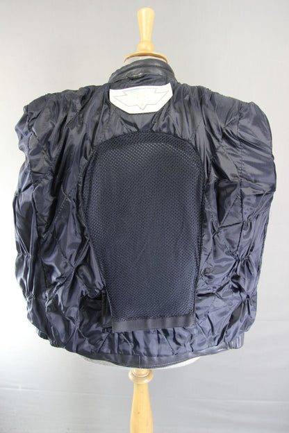 OKITO MERCURY SPORTS BLACK LEATHER BIKER JACKET WITH BACK PROTECTOR 44-46 IN/XL
