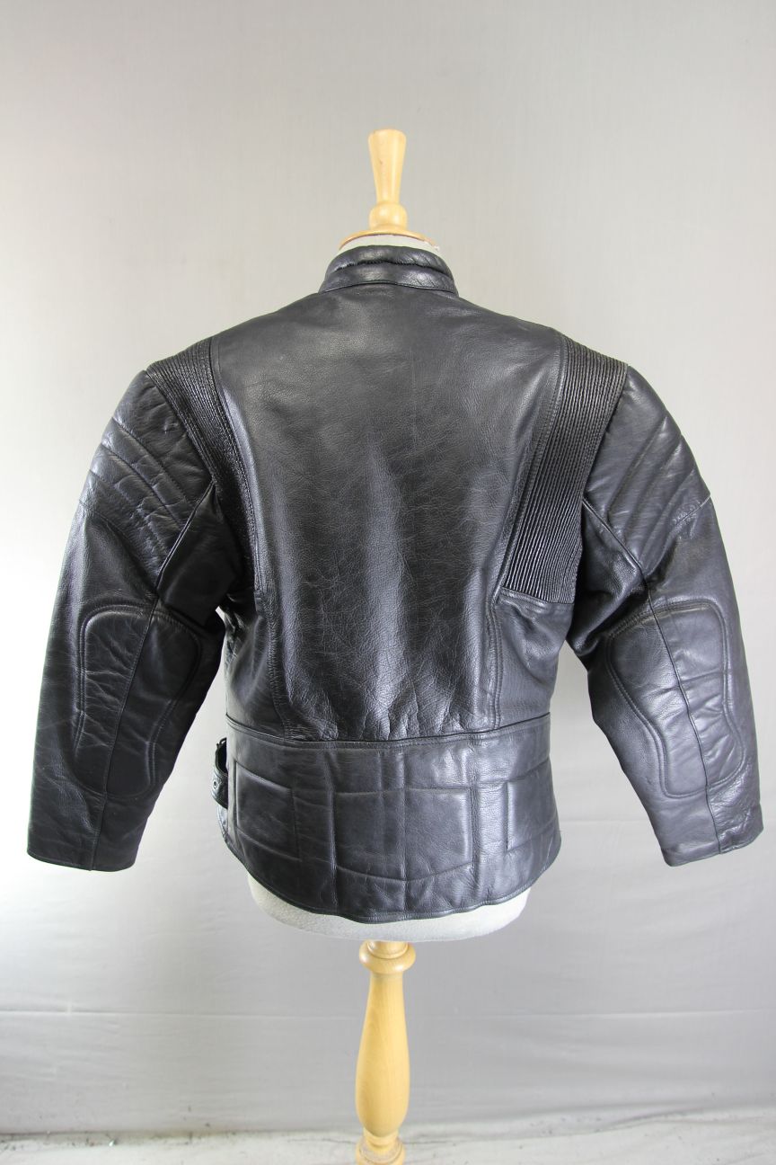 LADIES MDK CLASSIC BLACK LEATHER BIKER JACKET 40-42 INCH CHEST/SIZE 18