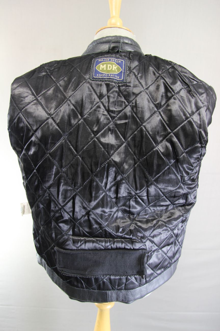 LADIES MDK CLASSIC BLACK LEATHER BIKER JACKET 40-42 INCH CHEST/SIZE 18