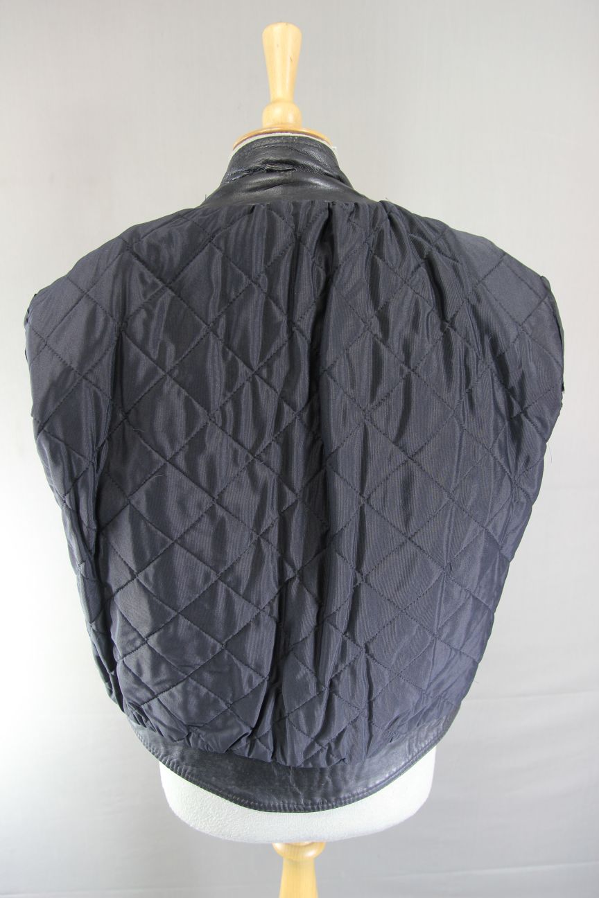 VINTAGE 1970's CLASSIC BLACK LEATHER BIKER JACKET 42 INCH CHEST