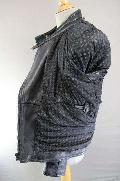 CLASSIC SPORTEX A5 BLACK LEATHER BIKER JACKET 38 INCH CHEST