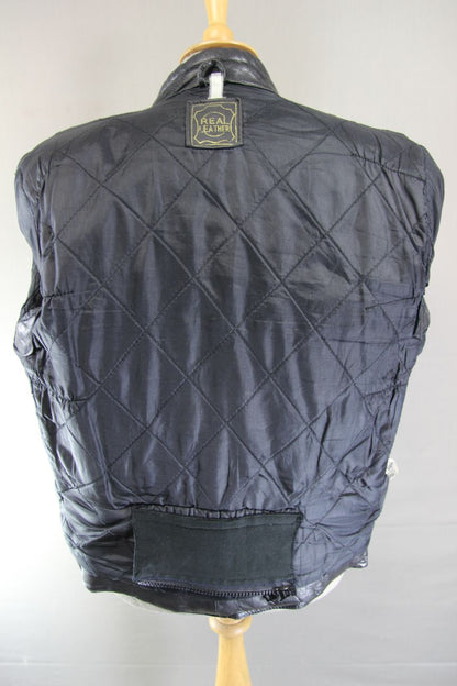 CLASSIC BLACK COWHIDE LEATHER BIKER JACKET 42-44 INCH CHEST