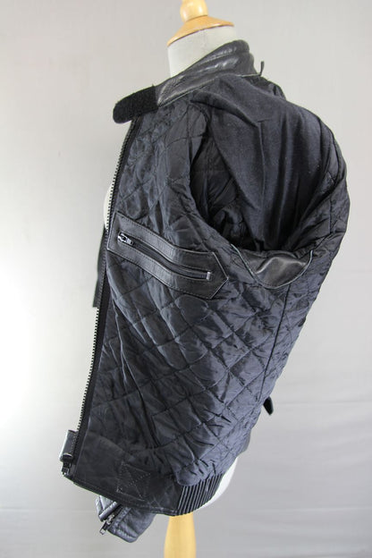 AKITO APOLLO PLUS BLACK LEATHER BIKER JACKET WITH BACK & ELBOW PROTECTORS 36 IN