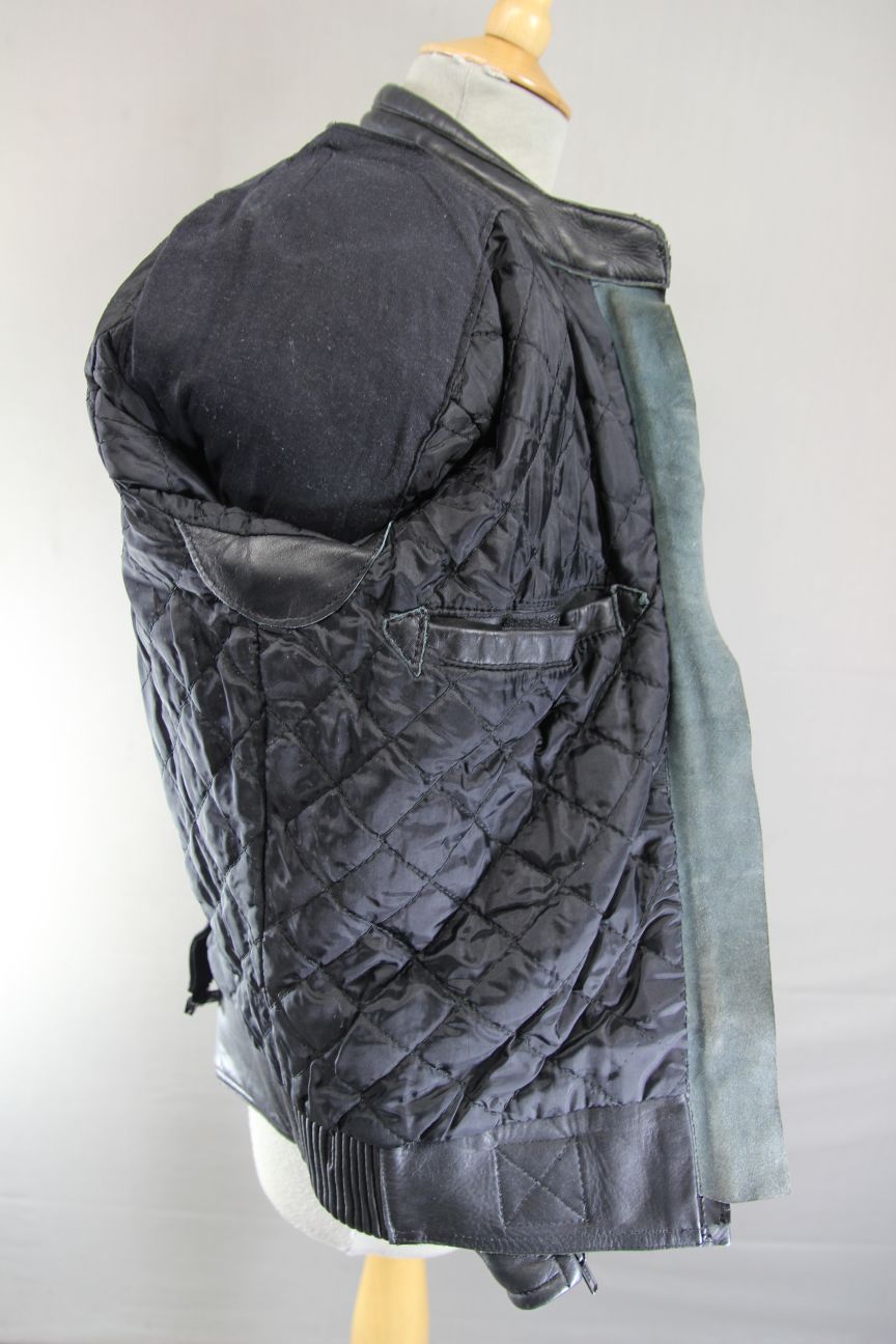 AKITO APOLLO PLUS BLACK LEATHER BIKER JACKET WITH BACK & ELBOW PROTECTORS 36 IN