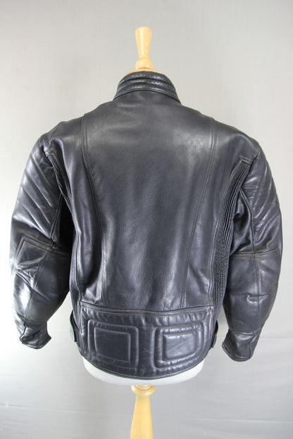 RICHA CLASSIC BLACK LEATHER BIKER JACKET 38-40 INCH CHEST/MEDIUM