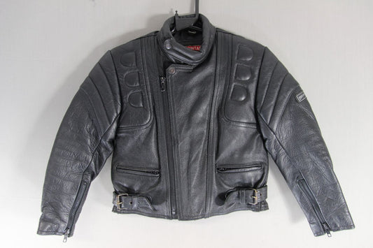 BOYS/CHILDS SKINTAN CLASSIC BLACK COWHIDE LEATHER BIKER JACKET 28 INCH CHEST