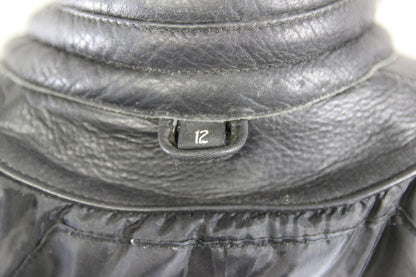 RICHA CLASSIC BLACK LEATHER LADIES BIKER JACKET: SIZE 12