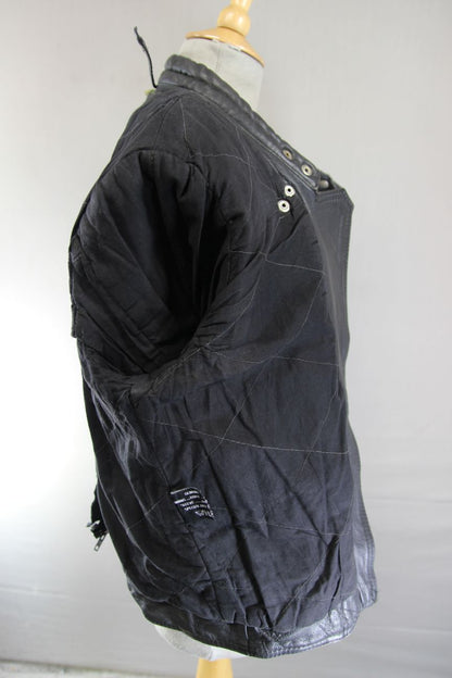 APACHE LEATHERS APOLLO CLASSIC COTTON LINED BLACK BIKER JACKET: SIZE 12