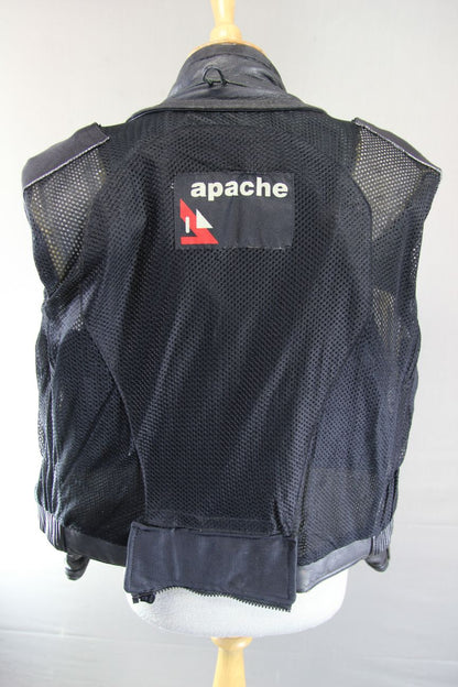 APACHE CLASSIC LADIES BLACK LEATHER BIKER JACKET 38-40 INCH CHEST/SIZE 16