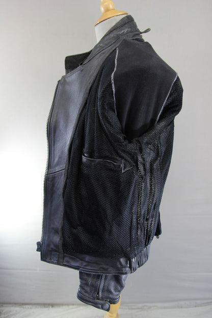 APACHE CLASSIC LADIES BLACK LEATHER BIKER JACKET 38-40 INCH CHEST/SIZE 16