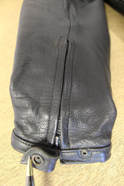 APACHE CLASSIC LADIES BLACK LEATHER BIKER JACKET 38-40 INCH CHEST/SIZE 16