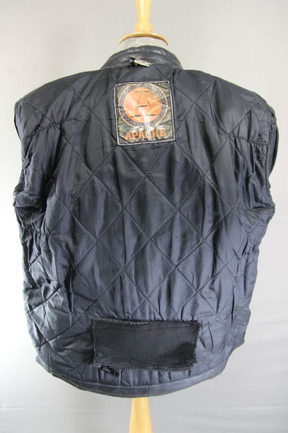 APACHE CLASSIC BLACK LEATHER BIKER JACKET 38 INCH CHEST