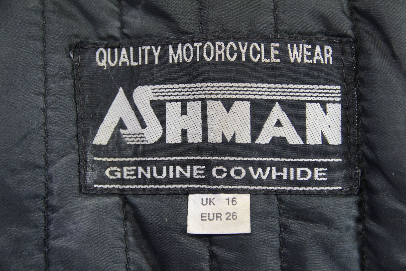 CLASSIC ASHMAN BLACK COWHIDE LEATHER BIKER JACKET: SIZE 16 38-40 INCH