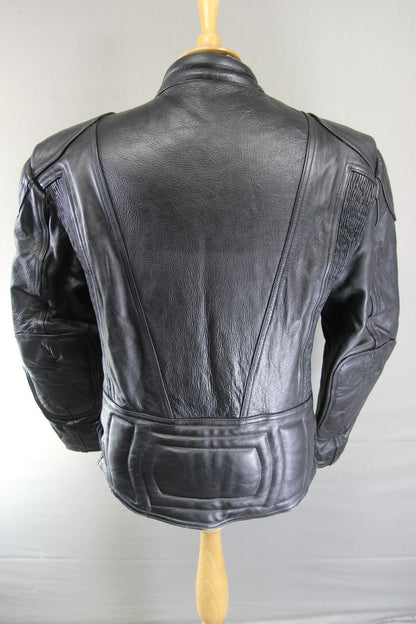 DYNAMIC LEATHERS CLASSIC BLACK BIKER JACKET 38-40 INCH CHEST