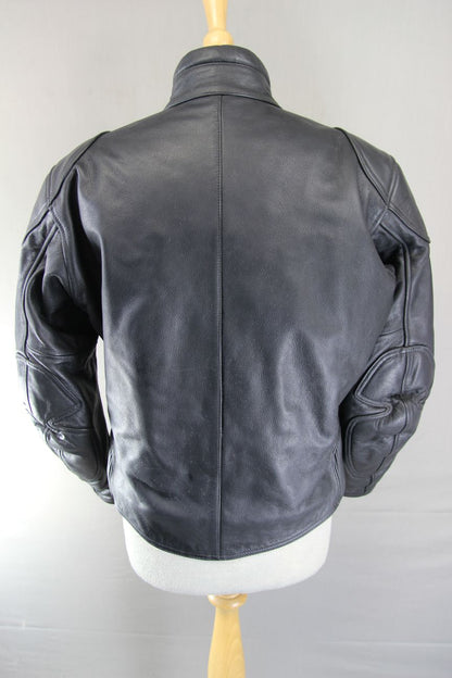 CLASSIC RIDER BLACK LEATHER BIKER JACKET SIZE 12