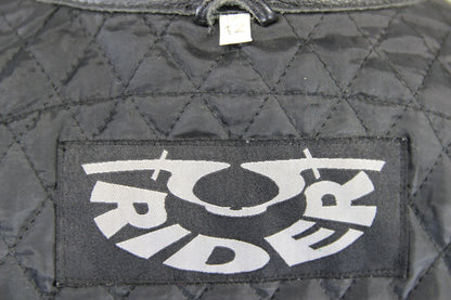 CLASSIC RIDER BLACK LEATHER BIKER JACKET SIZE 12